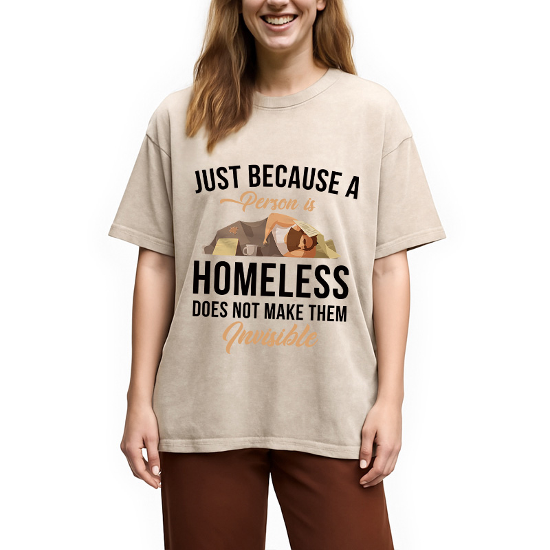 Modecanvas Homelessness Awareness DTG Printing Washed T-Shirt