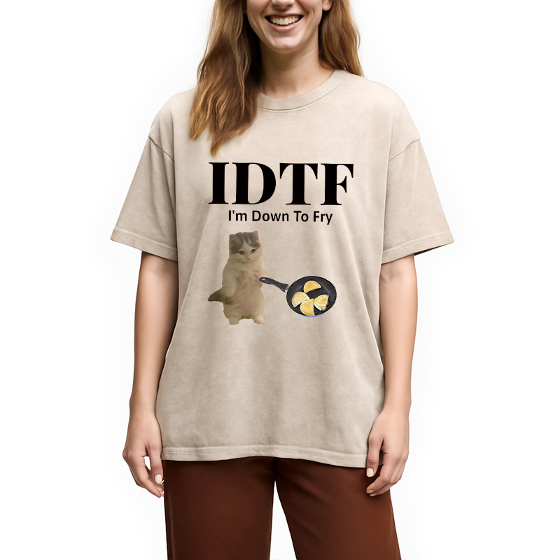 Modecanvas IDTF Pierogi DTG Printing Washed T-Shirt-modecanvas