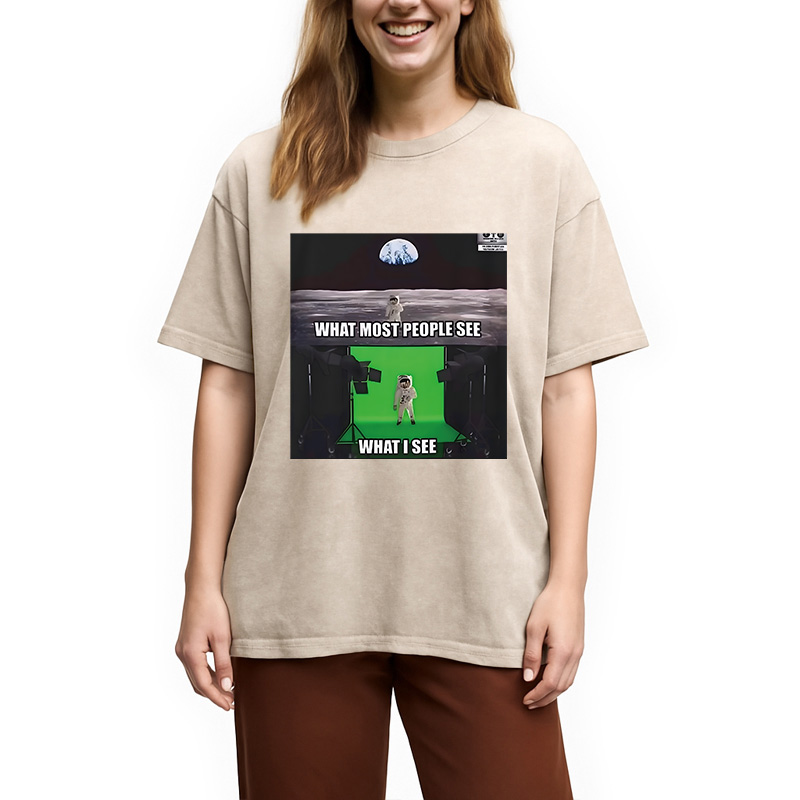 Modecanvas What I See DTG Printing Washed T-Shirt-modecanvas