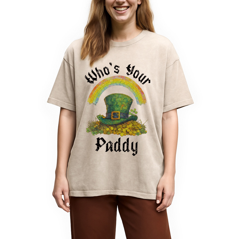 Modecanvas Funny St Patricks Day DTG Printing Washed T-Shirt-modecanvas