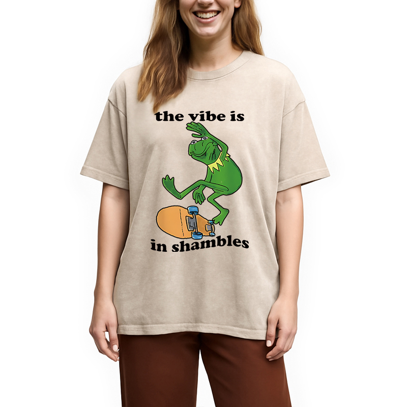 Modecanvas Vibe in Shambles DTG Printing Washed T-Shirt-modecanvas