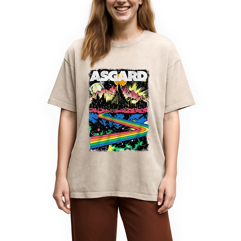Modecanvas Home of the Gods DTG Printing Washed T-Shirt