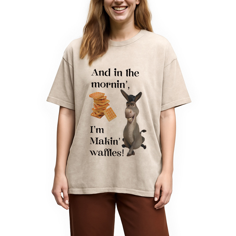 Modecanvas Donkey Funny Meme DTG Printing Washed T-Shirt