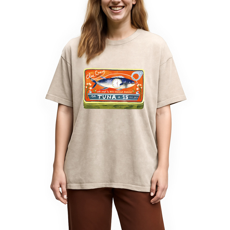 Modecanvas The Tuna 15 DTG Printing Washed T-Shirt