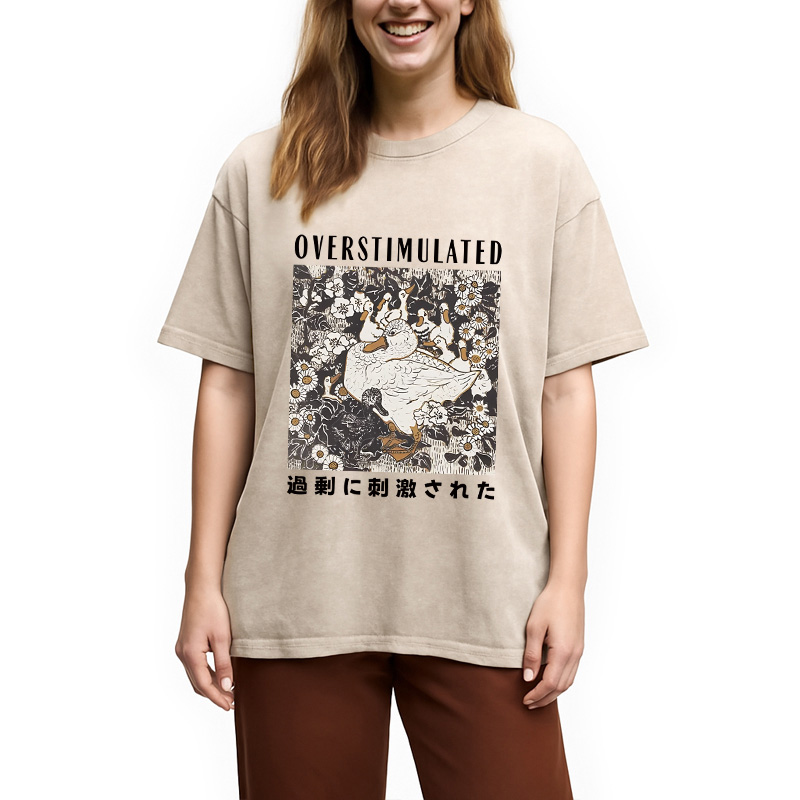 Modecanvas Overthinking Duck Washed T-Shirt