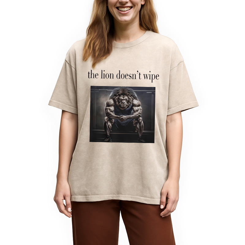 Modecanvas The Lion Does Not Concern Himself DTG Printing Washed T-Shirt