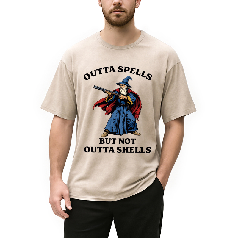 Modecanvas Wizard Joke Meme DTG Printing Washed T-Shirt