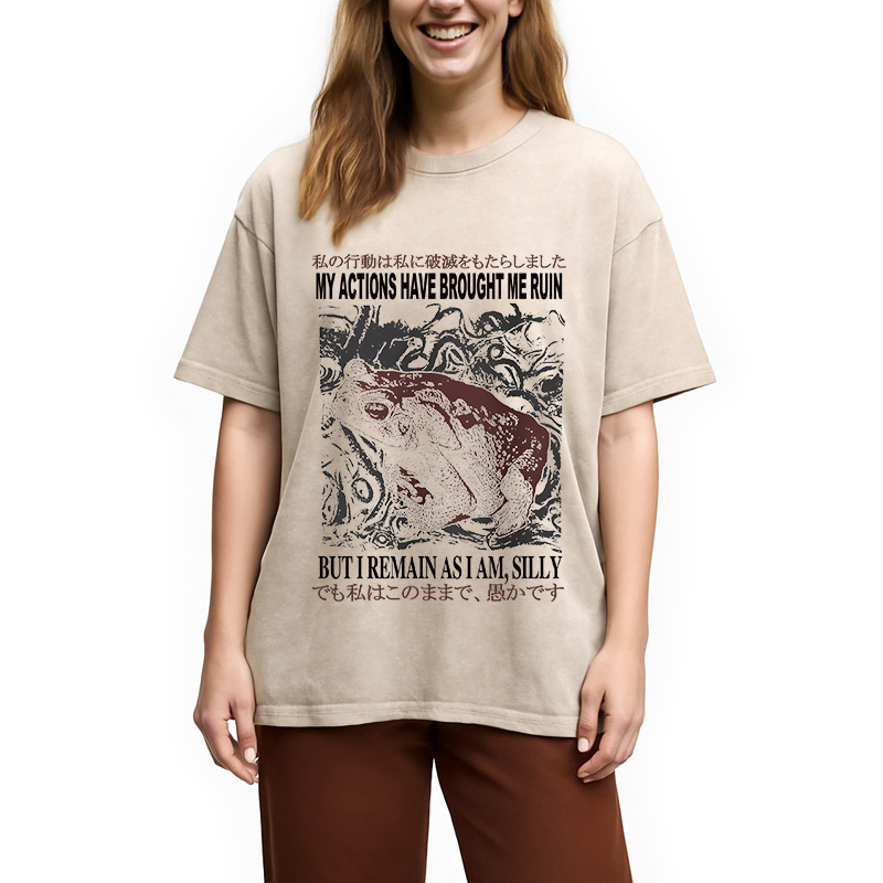 Modecanvas My Actions Brought Me Ruin Vintage DTG Printing Washed T-Shirt