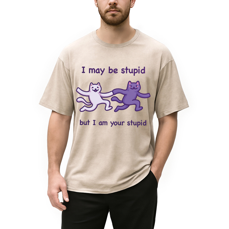 Modecanvas I Am Your Stupid DTG Printing Washed T-Shirt