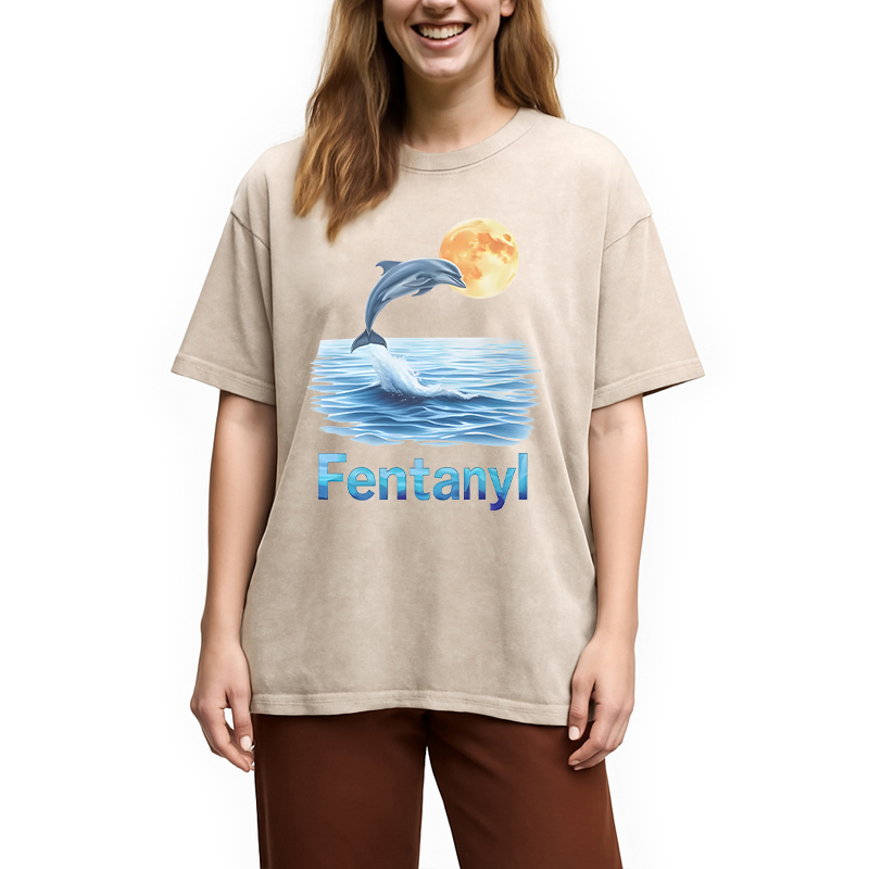 Modecanvas Retro Vaporwave DTG Printing Washed T-Shirt