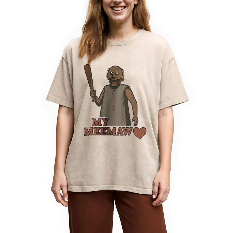 Modecanvas My Meemaw Meme DTG Printing Washed T-Shirt