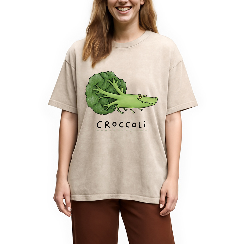 Modecanvas Croccoli DTG Printing Washed T-Shirt