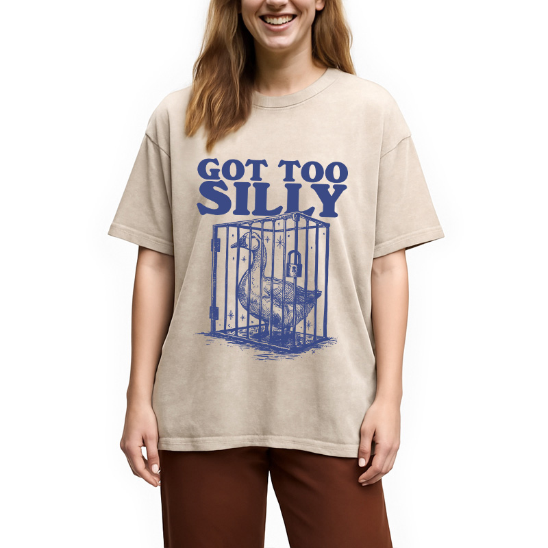 Modecanvas Got Too Silly DTG Printing Washed T-Shirt