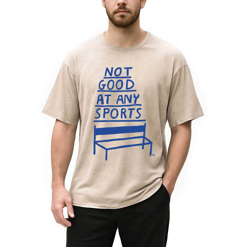 Modecanvas Not Good At Any Sports DTG Printing Washed T-Shirt
