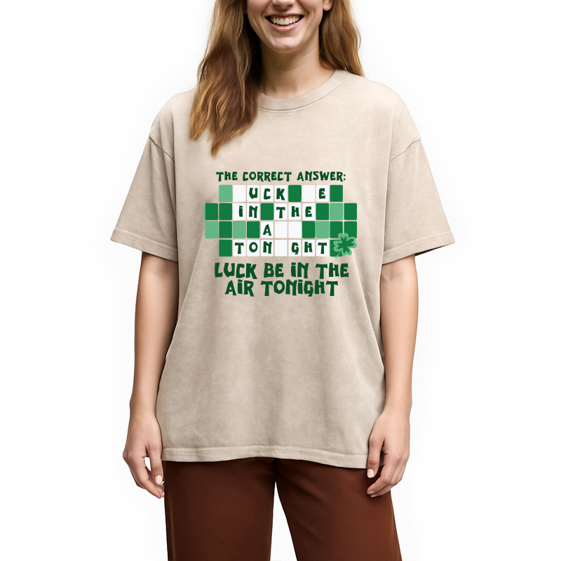 Modecanvas Luck Be In The Air Tonight DTG Printing Washed T-Shirt