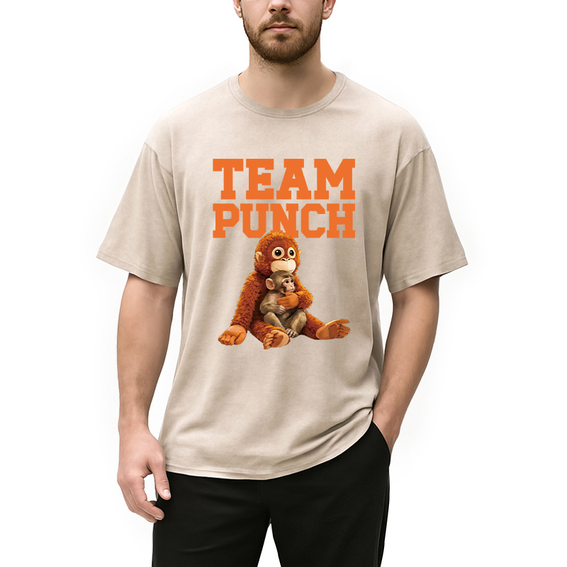 Modecanvas Punch The Monkey DTG Printing Washed T-Shirt