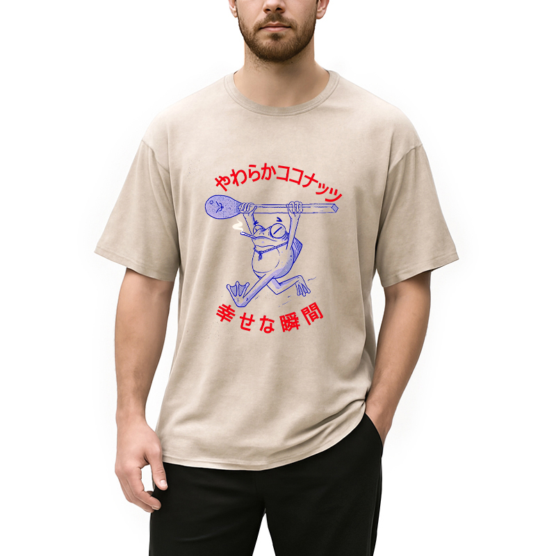 Modecanvas Lucky Moment DTG Printing Washed T-Shirt