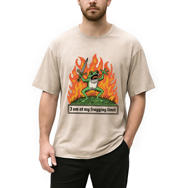 Modecanvas I Am At My Frogging Limit DTG Printing Washed T-Shirt