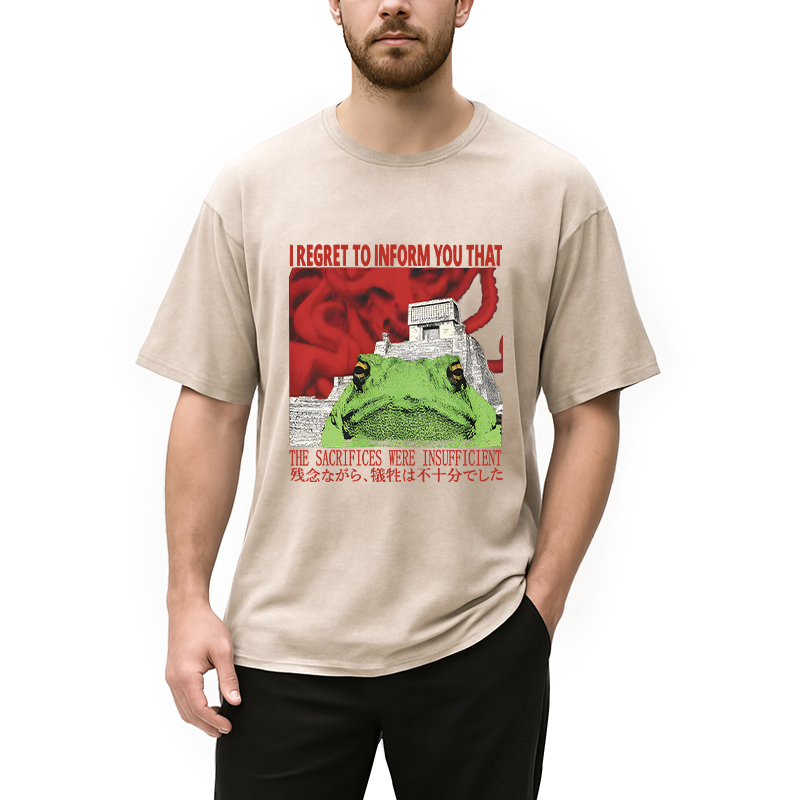 Modecanvas The Vibe is Very Off DTG Printing Washed T-Shirt