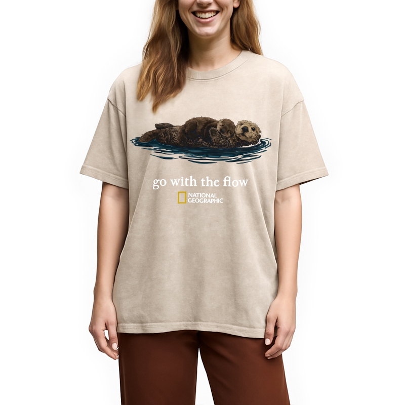 Modecanvas Go With The Flow DTG Printing Washed T-Shirt