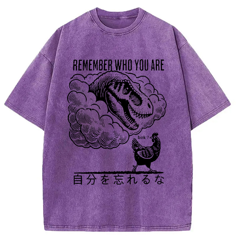 Modecanvas Don'T Forget Who You Are Washed T-Shirt-modecanvas