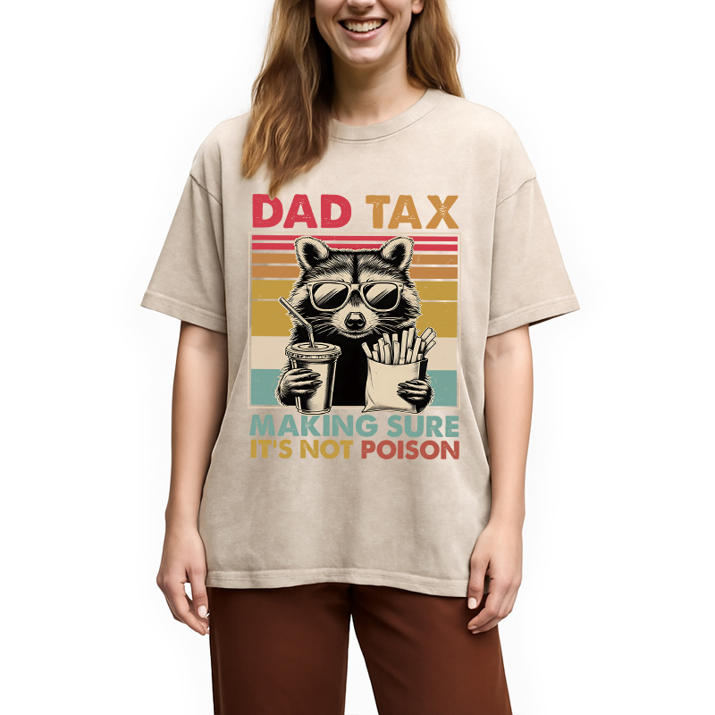 Modecanvas Dad Tax Raccoon DTG Printing Washed T-Shirt