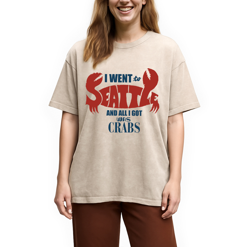 Modecanvas Seattle Crabs DTG Printing Washed T-Shirt