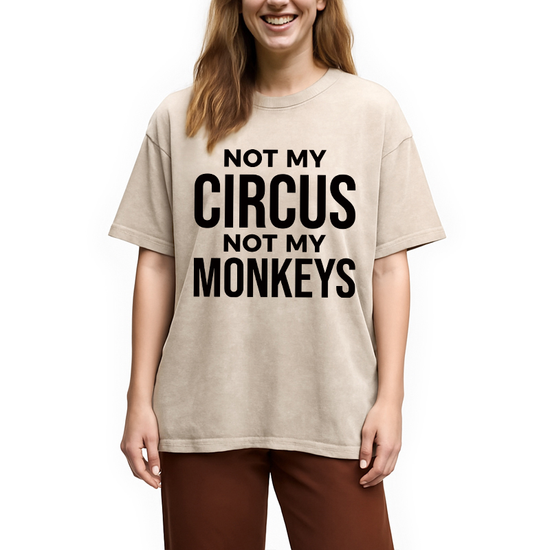 Modecanvas Not My Monkeys DTG Printing Washed T-Shirt