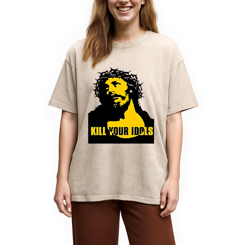 Modecanvas Kill Your Idols DTG Printing Washed T-Shirt