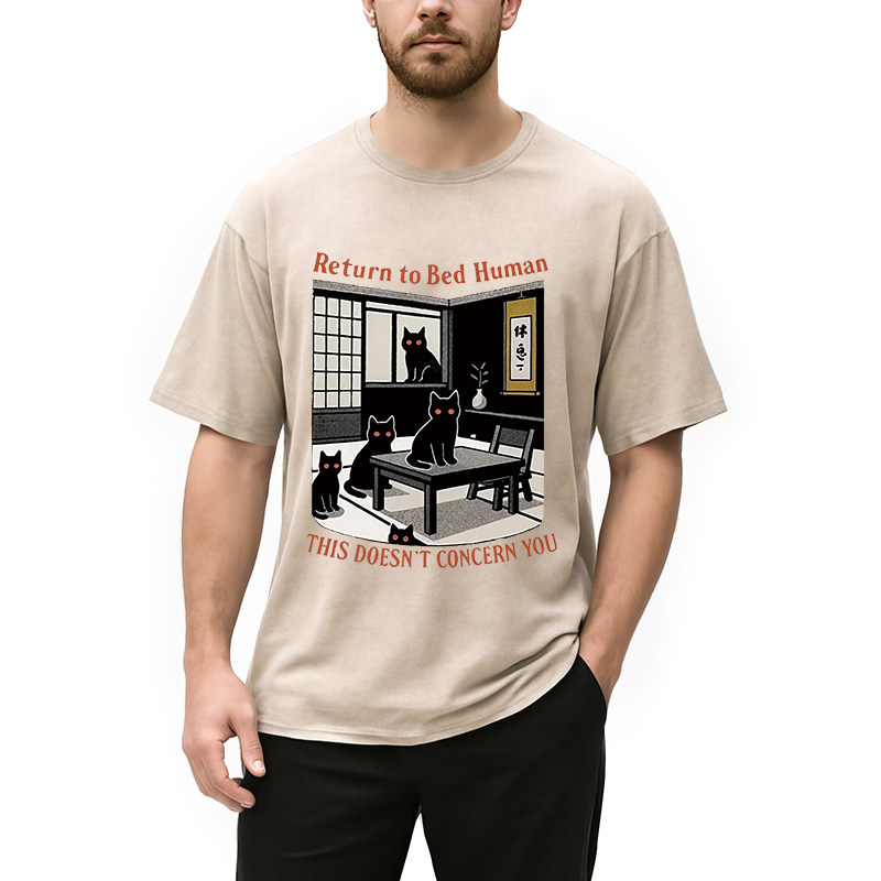 Modecanvas Cats All Over The Room Washed T-Shirt