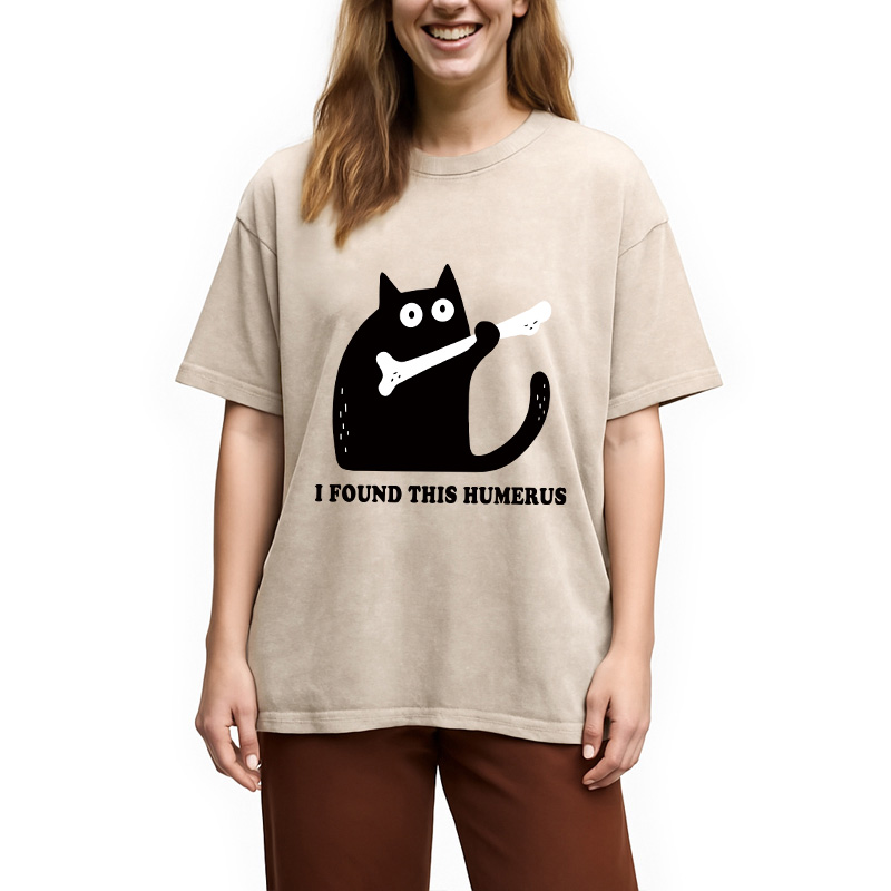 Modecanvas Cat Found This Humerus Washed T-Shirt