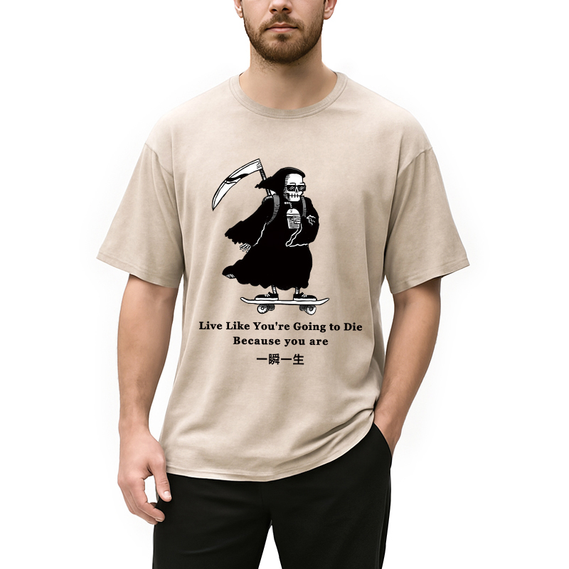 Modecanvas Death Skateboard Washed T-Shirt