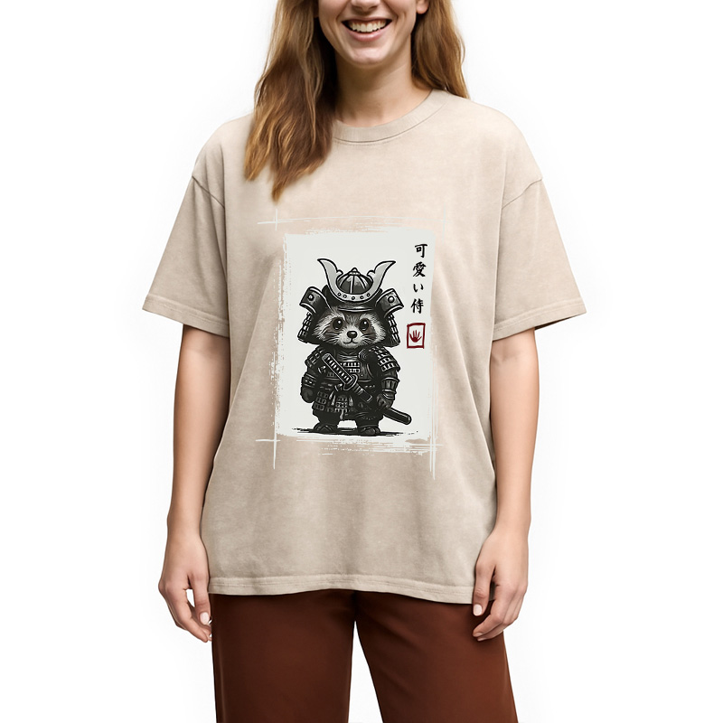 Modecanvas Samurai Baby Raccoon Washed T-Shirt