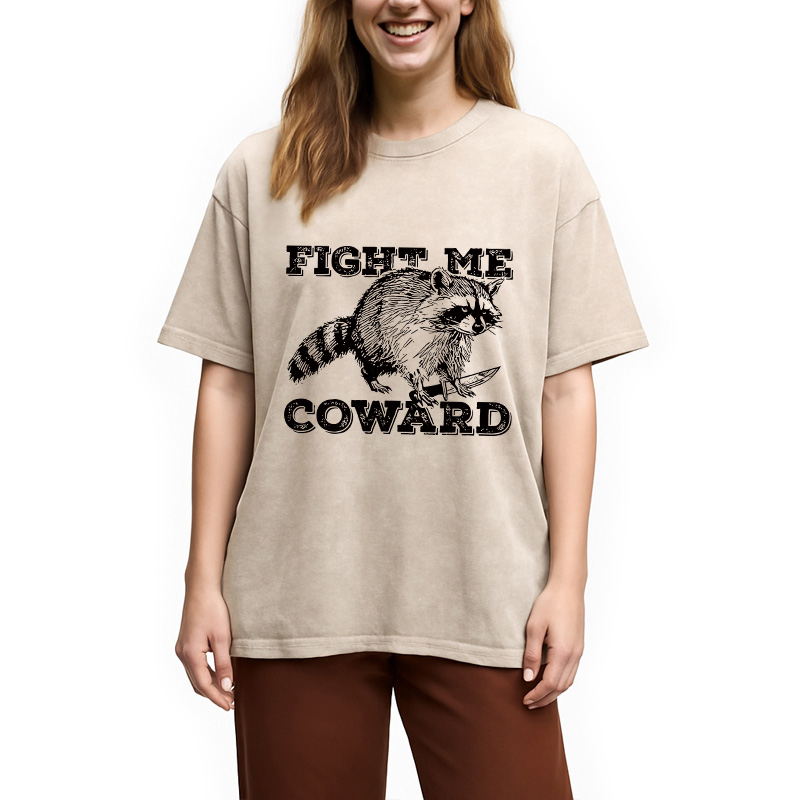 Modecanvas Raccoon With A Knife Washed T-Shirt