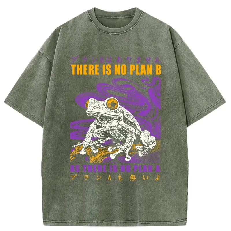 Modecanvas Thers Is No Plan B Frog Washed T-Shirt