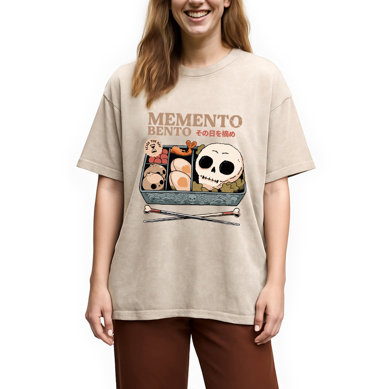 Modecanvas Memento Bento Skull Washed T-Shirt
