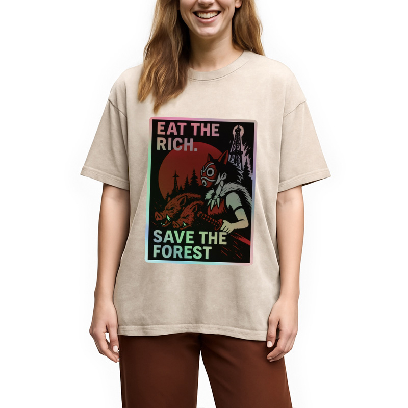 Modecanvas Eat The Rich Washed T-Shirt