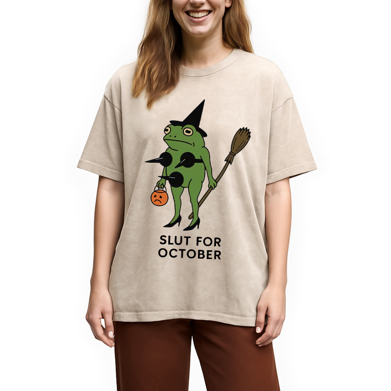 Modecanvas Slut For October Washed T-Shirt