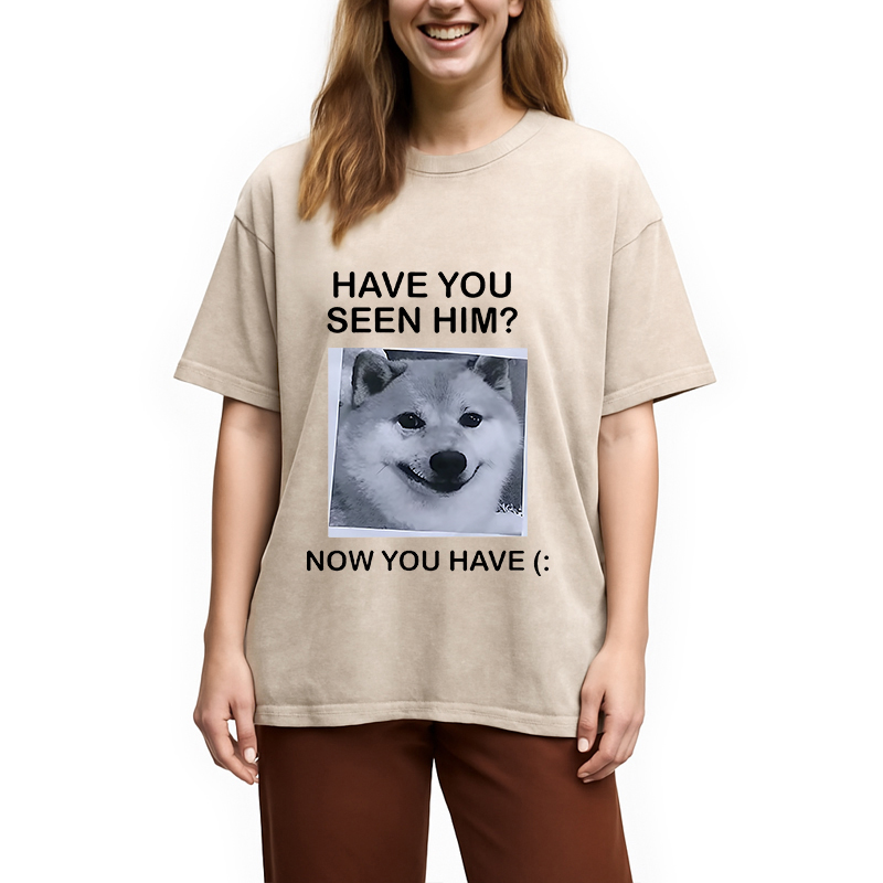 Modecanvas Funny Dog Washed T-Shirt
