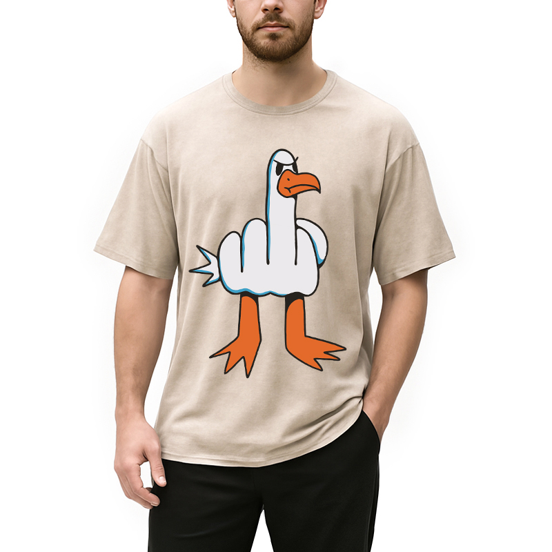 Modecanvas Rude Seagull Washed T-Shirt