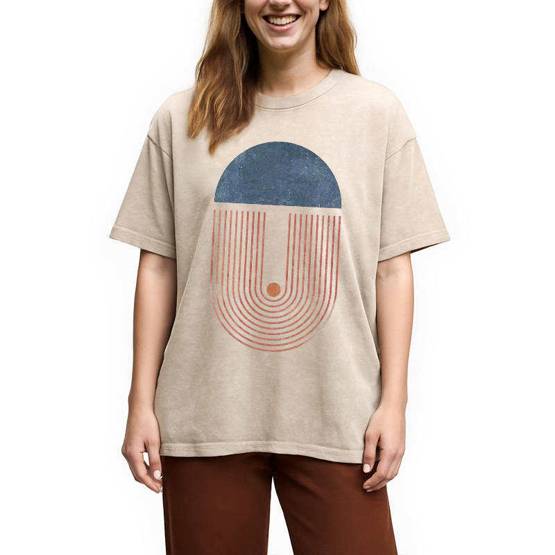 Modecanvas Abstract Art Washed T-Shirt