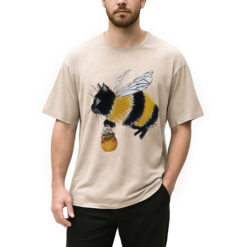 Modecanvas Catbee Funny Washed T-Shirt