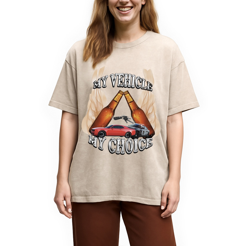 Modecanvas My Vehicle My Choice Washed T-Shirt