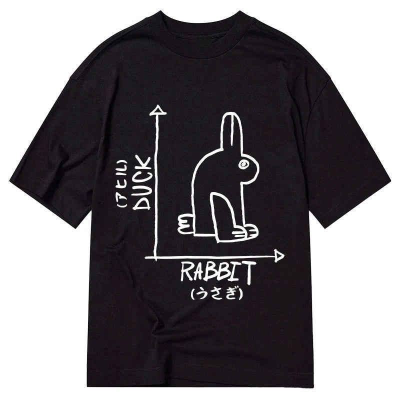 Modecanvas A Rabbit And A Duck DTG Printing Classic T-Shirt-modecanvas