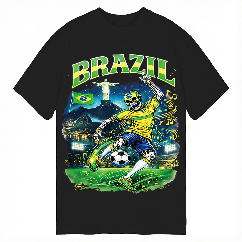Modecanvas Brazil Soccer Vintage DTG Printing Classic T-Shirt-modecanvas