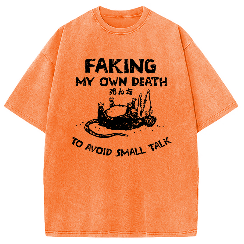 Modecanvas Faking My Own Death Washed T-Shirt