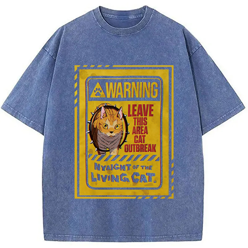 Modecanvas Nyaight Of The Living DTG Printing Washed T-Shirt
