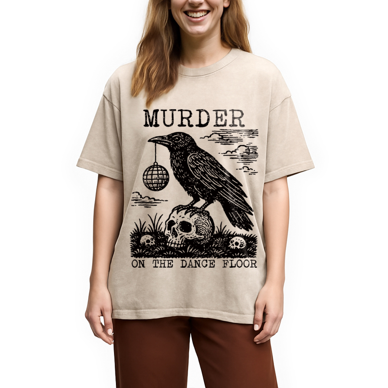 Modecanvas Murder on the Dance Floor DTG Printing Washed T-Shirt