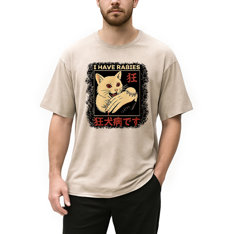 Modecanvas I Have Rabies Washed T-Shirt