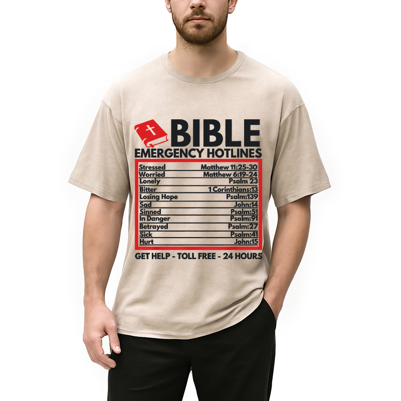 Modecanvas Funny Christian Jesus DTG Printing Washed T-Shirt